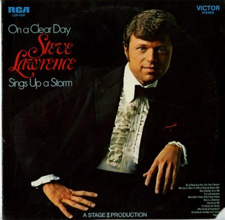 Album cover art for On a Clear Day Steve Lawrence Sings Up a Storm