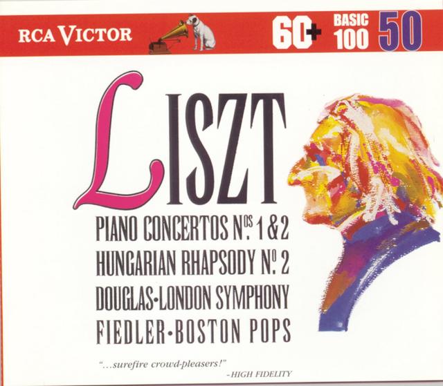 Album cover art for Liszt: Piano Concertos Nos. 1 & 2, Hungarian Rhapsody No.2